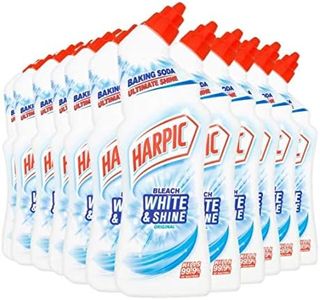 Harpic White & Shine Toilet Bleach Gel, Original Scent, Pack 12 x 750 ml, Kills 99.9% of Bacteria, Toilet Cleaner