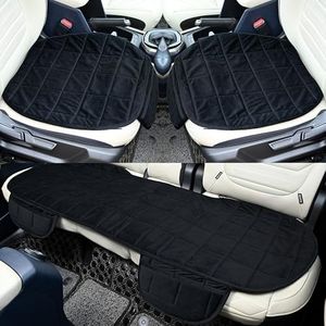 MY ARMOR Car Seat Cover Set | Ultra-Soft HR Quilted Cushion | Non-Slip Grip | Storage Pouch | Universal Fit Seat Protector | Front & Rear Seats | 50×20 & 20×20 Inches | Black Velvet