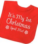 BabyPrem Baby Bib My 1st Christmas Spoil Me Feeding Clothes Boy Girl Unisex Red