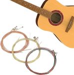 XARK Acoustic/Classic Guitar Strings 1 Set of 6 Pcs, Replacement Metal/Steel String for Guitar, Durable Rust Proof Create a Wonderful Voice (Brass)