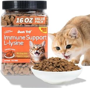 Just Try 16 oz Lysine Cat Treats - Lactoferrin Lysine for Cats Kittens to Support Immune - Cat Allergy Relief - Sneezing, Runny Nose, Watery Eyes -Training Treats