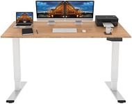 FLEXISPOT EC5 Classic 3 Stages Dual Motor Electric Standing Desk 72x30 Inch Bamboo Whole-Piece Board Height Adjustable Desk Electric Stand Up Desk Sit Stand Desk(White Frame + Bamboo Desktop)