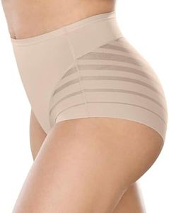 Leonisa Women's No Show Invisible Comfy Tummy Control Classic Panty, Nude, Large
