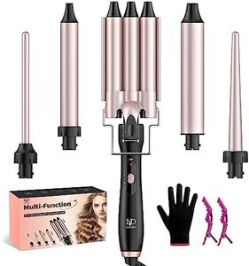 Hair Curler, LAYADO 5 in 1 Curling Wand Set with 3 Barrel Hair Waver and 4 Interchangeable Ceramic Curling Tongs 9-32MM, Two Temperature Adjustments Curling Iron for Long Medium Short Hair