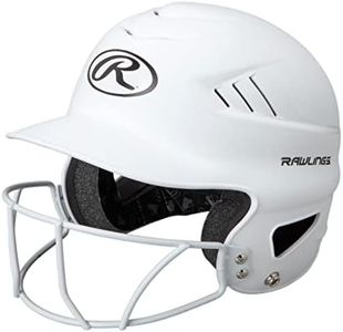 Rawlings | COOLFLO HIGHLIGHTER Batting Helmet | Face Guard Included | One Size Fits Most 6 1/2"-7 1/2" | Matte White