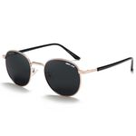 grey jack Polarized Round Sunglasses Metal Frame Eyewear for Men Women 2397 Gold Frame Black Lens