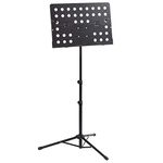 HRB Musicals Portable Folding Orchestral Sheet Music Notations Stand (Black, 19.3" X 13.4" book plate with 1.6" platform)