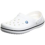 Crocs Unisex Crocband Clogs, White, 10 UK Men/ 11 UK Women