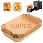 Lifemaison 100PCS Air Fryer Liners Suitable for Ninja Foodi MAX AF451UK Dual Zone,Disposable Air Fryer Parchment Paper Liner Rectangle, Oil and Water Proof, Air Fryer Liners