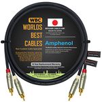 WORLDS BEST CABLES 1 Meter – Directional High-Definition Audio Interconnect Cable Pair CUSTOM MADE using Mogami 2549 wire and Amphenol ACPR Die-Cast, Gold Plated RCA Connectors