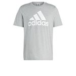 adidas Men's Essentials Single Jersey Big Logo T-Shirt, Medium Grey Heather, X-Large