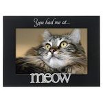 Malden Expressions Black Wood Picture Frame, You Had Me at Meow, 4 by 6-Inch