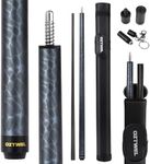 Oztwel Carbon Fiber Pool Cue, 12.4mm 8-Layer Tip Low Deflection Cue Stick, 3 * 8/8 Joint Pin, Professional Pool Stick with Case, Ultra-Smooth, pro Taper, Easy to Control, Water Ripple Blue