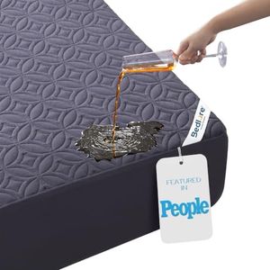 BEDLORE Waterproof Mattress Protector, Cal King Size Mattress Pad with Deep Pocket 6"-18" Depth, Soft Dirt-Proof Double Bed Mattress Cover for Bedroom, College Dorm, Hotel (Navy Blue)