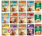 Nescafe Frothy Instant Coffee Sachets Pick Any 6 Packs From 20+ Flavours Inc. Starbucks, Decaf, Salted Caramel, Cappuccino, Latte, Mocha, Skinny, Iced, Oat, Toffee Nut, vanilla, Almond and More.