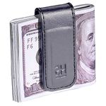 GH GOLD HORSE Slim Magnetic Money Clip Genuine Leather Business Card Holder for Men (Grey)