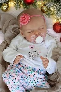 JIZHI Lifelike Reborn Baby Dolls - 17-Inch Baby Soft Body Realistic-Newborn Baby Dolls Full Vinyl Body Poseable Real Life Baby Dolls Girl with Feeding Kit Gift Box for Kids Age 3 +