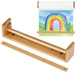 SMAODSGN 12 Inch Wooden Easel Paper Roll Holder Wall Mount Kraft Paper Roll Holder Brown Paper Roll Butcher Paper Dispenser for Kitchen DIY Room Office School Business Grocery Lists Art Projects
