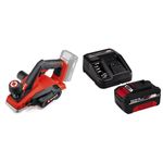 Einhell Power X-Change 18V Cordless Planer with Battery and Charger - Battery Electric Planer for Wood, 2mm Max Chip Depth, Aluminium Soleplate with V-Groove - TE-PL 18/82 Li Planing Tool