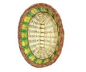 INDIANA CRAFTS Oval Deep Cane Bamboo Basket | Fruit Gift Hamper Packing Kitchen Multipurpose Handmade Eco Friendly Cane Basket | Shelf Storage basket Size 13x9 inch