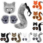 my orders Cat Therian Mask and Tail Set Animal Mask Furry Therian Fox Mask Wolf Mask Fancy Dress Accessory Set for Halloween