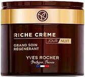 Yves Rocher Rich Crème Intensive Day and Night Moisturising Face Cream for Mature Skin 1 x Glass Jar 75 ml