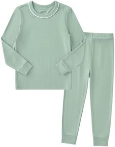 pureborn Toddler Boy Pajamas Set Kids Long Sleeve Snug Fit Sleepwear Pjs 2pcs Set Grey Green 4-5T