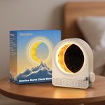 Epochleno Sunrise Alarm Clock, White Noise Machine & Meteor Moonlight - 10 Soothing Sounds, Dual Alarms, 30/60/90min Timer, Easy Snooze - Bedroom Gift for Insomnia Adults