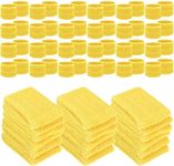 72 Pcs Wrist Sweatbands Bulk for Kids Field Day Cotton Terry Sweat Bands Sports Fan Wristbands Kids Sweatbands for Summer Camp Student Football Team Sports Competition Party Favors(Yellow)