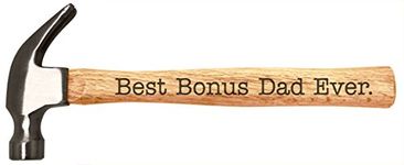 Fathers Day Gift for Stepdad Best Bonus Dad Ever Stepfather Gifts Engraved Wood Handle Steel Hammer