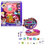 Polly Pocket Starring Shani Cuddly Cat Purse, Pet Vet Theme with 2 Micro Dolls & 18 Accessories, Pop & Swap Peg Feature, Great Gift for Ages 4 Years Old & Up, HGT16