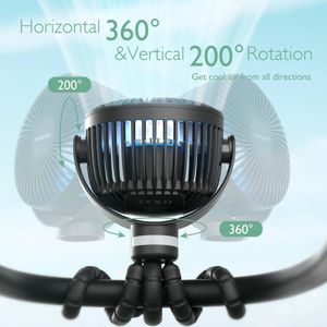 Momcozy Portable Stroller Fan – Black, Rechargeable