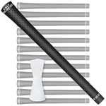 KNLY 360 Golf Grips Set of 13- Soft Rubber Golf Club Grips，Anti-Slip & High Traction， 13 Grips with 15 Tapes and 13 Grips with Full Regripping Kit for Choice. (Midsize, Black-2 in 1(13 Grips only with 15 Tapes))