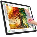 TOHETO A3 Light Board for Diamond Painting, Super Bright Magnetic Light Pad with Side Buttons, Lightbox for Tracing and Drawing, Corded Light Table for Sketching, Animation, Weeding Vinyl (Black)