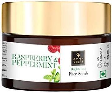 Good Vibes Raspberry And Peppermint Brightening Face Scrub - 50 g - Skin Hydrating and Soothing for Dullness and Roughness - Cruelty and Mineral Oil Free