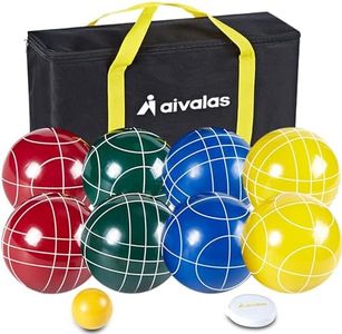 Aivalas Bocce Ball Set, 107mm Bocci Ball Set with 8 Resin Balls, Pallino, Measuring Tape, Carrying Bag, Bocce Balls Game for Outdoor Yard Backyard Lawn Beach(2-8 Players)