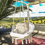 Mertonzo Hammock Swing Chair for 2-12 Years Old Kids,Handmade Knitted Macrame Hanging Swing Chair for Indoor,Bedroom,Yard,Garden- 230 Pound Capacity Off-White- 25.59" L x 18.11" W x 34.25" H