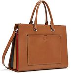 Leather Women Briefcase Slim 15.6 Inch Laptop Business Shoulder Bag Brown mothers day gifts