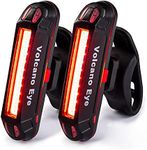 Volcano Eye Three-Color Bike Tail Light (2 pieces), USB Rechargeable LED Bicycle Light, Ultra Bright Waterproof Cycling Taillight,Red/Green/Blue 7 Light Modes Fits on Any Road or Mountain Bike (Red1)