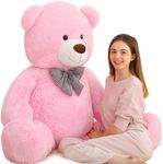 MaoGoLan Giant Huge Cuddly Stuffed Animals Plush Big Teddy Bear Toy Doll for Girlfriend Christmas Pink 1.4M