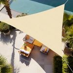 Shade&Beyond Shade Sail Sun Canopy 16'x 16'x 16' Rectangle UV Block for Patio Deck Yard and Outdoor Activities Cream