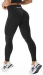 JOYSPELS Seamless Butt Lifting Gym Leggings - Comfort Gym Workout Leggings, High Waist Yoga Pants for Women - Pirate Black - L