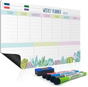 Joejis Weekly Whiteboard Planner Family Weekly Planner & Meal Planner Board Magnetic Fridge Calendar…