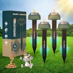 Ultrasonic Mole Repellent 4 Pack, Solar Powered Gopher Vole Repellent for Home Yard Garden, 700 M² Waterproof Outdoor Indoor Animal Deterrent for Rat Rabbit Squirrel Snake, Frequency 0.4 KHz