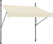 Manual Retractable Awning – 78” Non-Screw Outdoor Sun Shade 57" max roll-Out – Adjustable Pergola Shade Cover with UV Protection – 100% Polyester Made Outdoor Canopy – Ideal for Any Window or Door