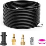 Stone Banks 15 m Pressure Washer Drain Pipe Hose Cleaning Kit Replacement for Karcher K2-K7, Bosch, Lavor, Sewer Jetter Hose with Jet Nozzle 180Bar