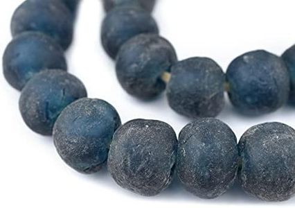 Jumbo Recycled Glass Beads, 21–25mm – African Sea Glass for Wall Hangings, Coffee Table Decor, Shelf Styling, and Home Accents – (Teal) – The Bead Chest