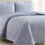 Mellanni Full/Queen Bedspread Coverlet Set - Bedding Cover with Shams - Ultrasonic Quilting Technology - 3 Piece Oversized Quilt Set - Bedspreads & Coverlets (Full/Queen, Laced Sky Blue)