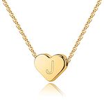 TINGN Tiny Gold Initial J Necklace - 14K Gold Filled Heart Initial Necklaces for Women, Tiny Heart Pendant Initial Necklace for Girls Gifts, Letter Initial Necklace for Women Girls