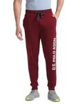 U.S. POLO ASSN. Men Comfort Fit Solid I675 Joggers - Pack of 1 (Red Medium)